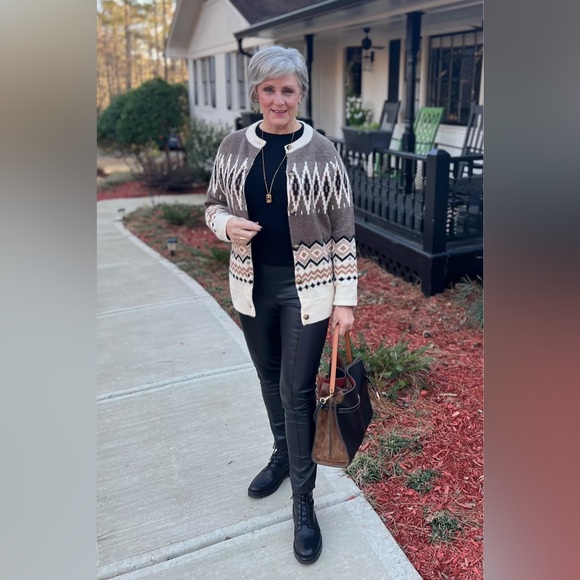 J. Crew Fair Isle Cardigan in Heather Fawn Muslin - Picture 11 of 12